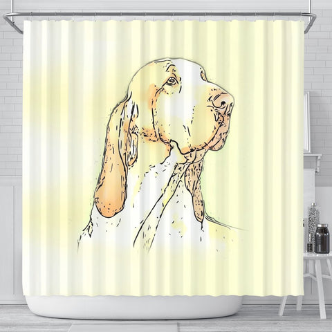 Bracco Italiano Dog Print Shower Curtain-Free Shipping