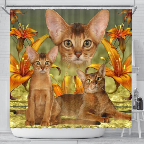 Abyssinian Cat Print Shower Curtains-Free Shipping