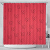 Butterfly Print On Red Shower Curtain-Free Shipping