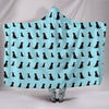 Black Labrador Dog Pattern Print Hooded Blanket