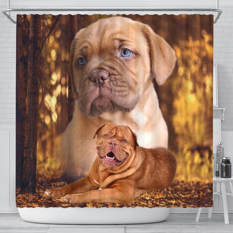 Bordeaux Mastiff Print Shower Curtains-Free Shipping