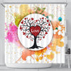 Colorful Love Tree Print Shower Curtain-Free Shipping