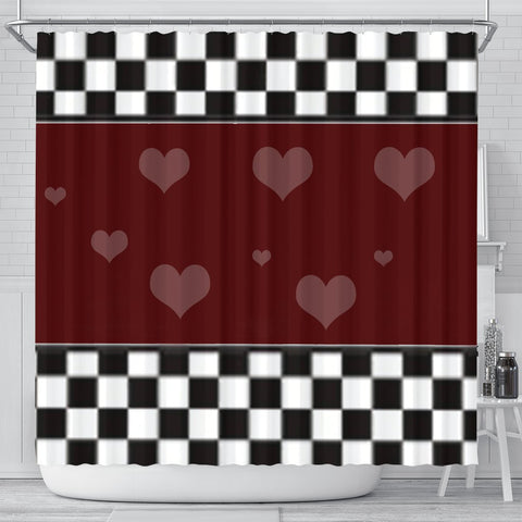 Lovely heart Print Shower Curtain-Free Shipping