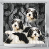 Cute Polish Lowland Sheepdog Print Shower Curtains-Free Shipping