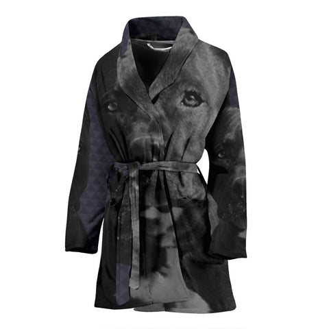 Amazing Pit Bull Dog Print Women's Bath Robe-Free Shipping