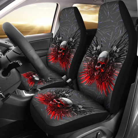 Limited Edition-Gun And Skull Print Car Seat Covers-Free Shipping