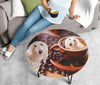 Afghan Hound Print Circular Coffee Table
