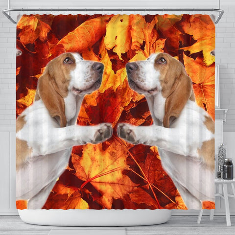Basset Hound Print Shower Curtains-Free Shipping