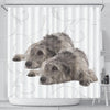 Irish Wolfhound Floral Print Shower Curtain-Free Shipping
