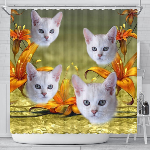 Lovely Burmilla Cat Print Shower Curtains-Free Shipping