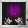 Dragon Li Cat Print Shower Curtain-Free Shipping