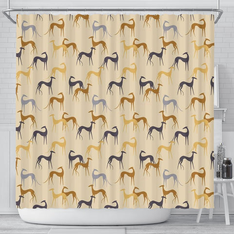 Greyhound Dog Pattern Print Shower Curtains-Free Shipping
