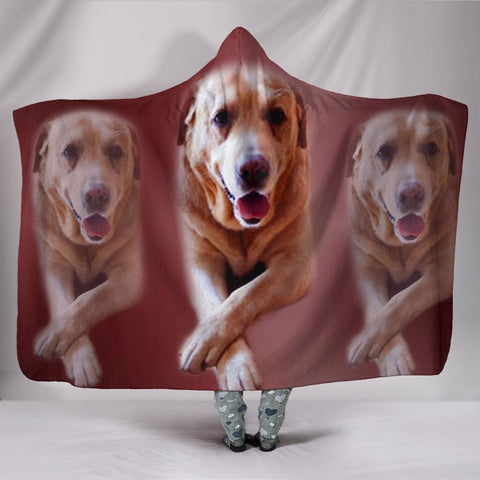Labrador Dog Print Hooded Blanket
