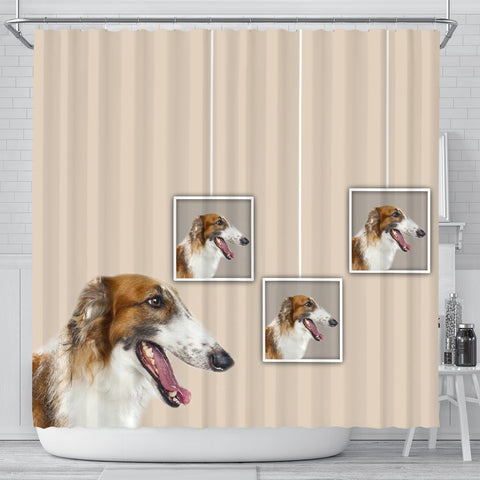 Borzoi Dog Print Shower Curtain-Free Shipping