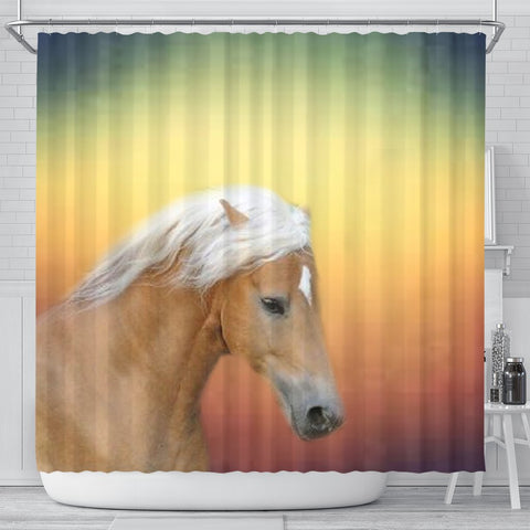 Haflinger Horse Print Shower Curtain-Free Shipping