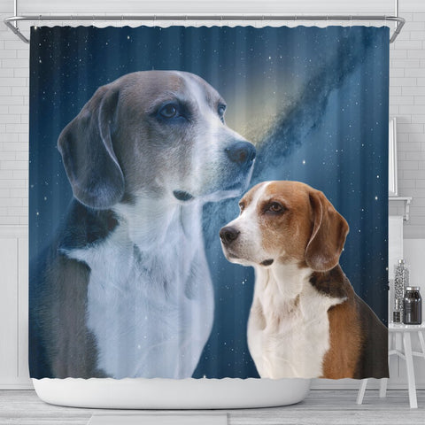 English Foxhound Print Shower Curtains-Free Shipping