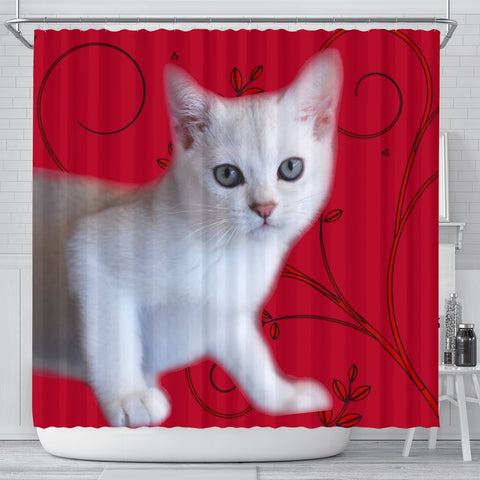 Burmilla Cat Print Shower Curtain-Free Shipping