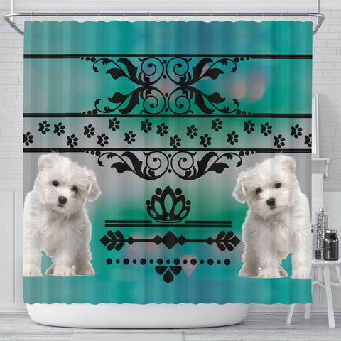 Maltese dog Print Shower Curtain-Free Shipping