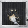 Black Saluki Dog Print Shower Curtain-Free Shipping