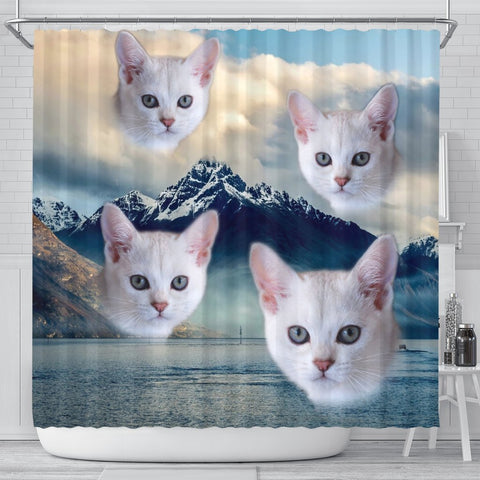 Burmilla Cat Print Shower Curtains-Free Shipping