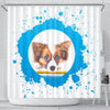 Cute Papillon Dog Print Shower Curtain-Free Shipping