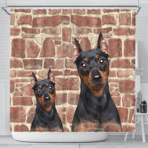 Miniature Pinscher Print Shower Curtains-Free Shipping