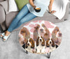 Basset Hound Print Circular Coffee Table