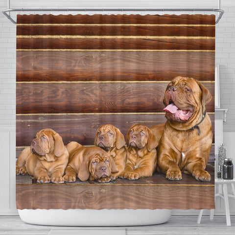 Bordeaux Mastiff Print Shower Curtains-Free Shipping