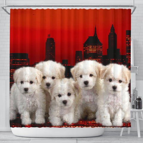 Bichon Frise Print Shower Curtain-Free Shipping