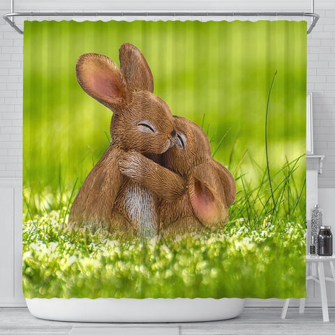 Cute Easter Bunny Print Shower Curtains-Free Shipping