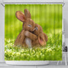 Cute Easter Bunny Print Shower Curtains-Free Shipping