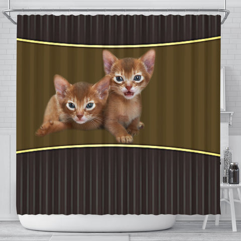 Abyssinian cat Print Shower Curtain-Free Shipping