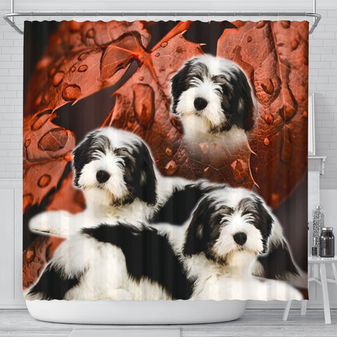 Lovely Polish Lowland Sheepdog Print Shower Curtains-Free Shipping