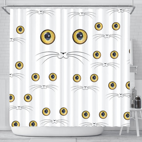 Cute Cats Eyes Print Shower Curtain-Free Shipping