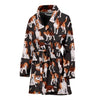 Beagle Dog In Lots Print Women's Bath Robe-Free Shipping