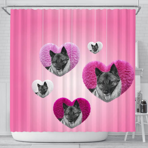 Norwegian Elkhound Print Shower Curtain-Free Shipping