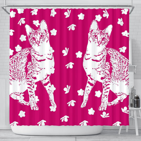 Savannah cat Print Shower Curtain-Free Shipping