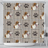 Borzoi Dog With Paws Print Shower Curtain-Free Shipping