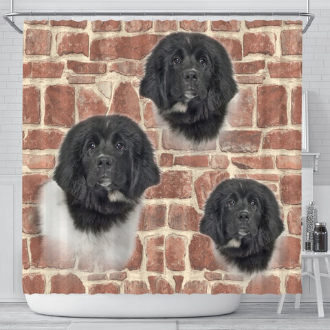 Newfoundland Dog Print Shower Curtains-Free Shipping
