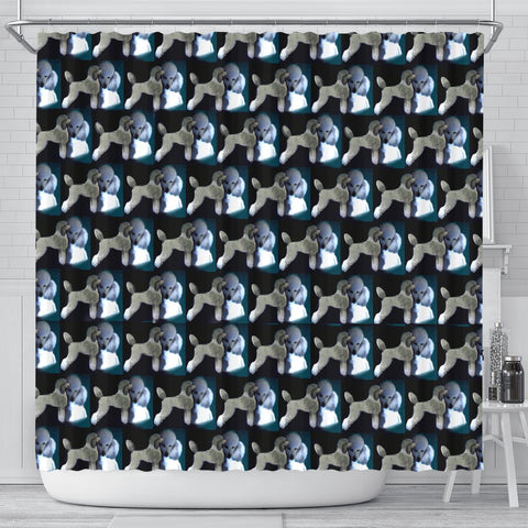 Poodle Dog Pattern Print Shower Curtains-Free Shipping
