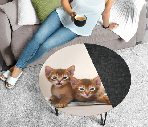 Abyssinian Cat Print Circular Coffee Table