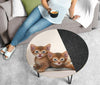 Abyssinian Cat Print Circular Coffee Table