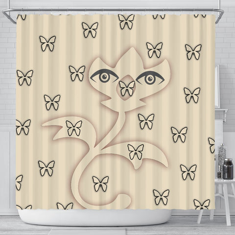 Butterfly Eyes Print Shower Curtain-Free Shipping