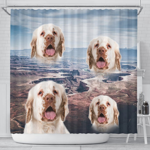 Clumber Spaniel Print Shower Curtains-Free Shipping