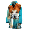 Cute Akita Dog Print Women's Bath Robe-Free Shipping