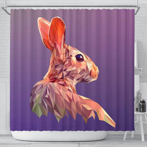 Rabbit Vector Art Print Shower Curtains-Free Shipping