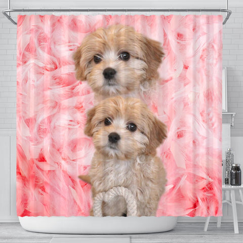 Cavapoo On Pink Print Shower Curtains-Free Shipping