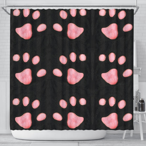 Cat Paws Print Shower Curtain-Free Shipping