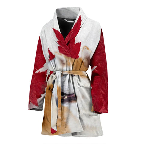 Akita Inu Dog Print Women's Bath Robe-Free Shipping