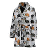 Shetland Sheepdog Art Pattern Print Women's Bath Robe-Free Shipping